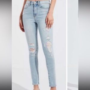 BDG Urban Outfitters Distressed Skinny Stretch Jeans, Light Wash, Size 27x30